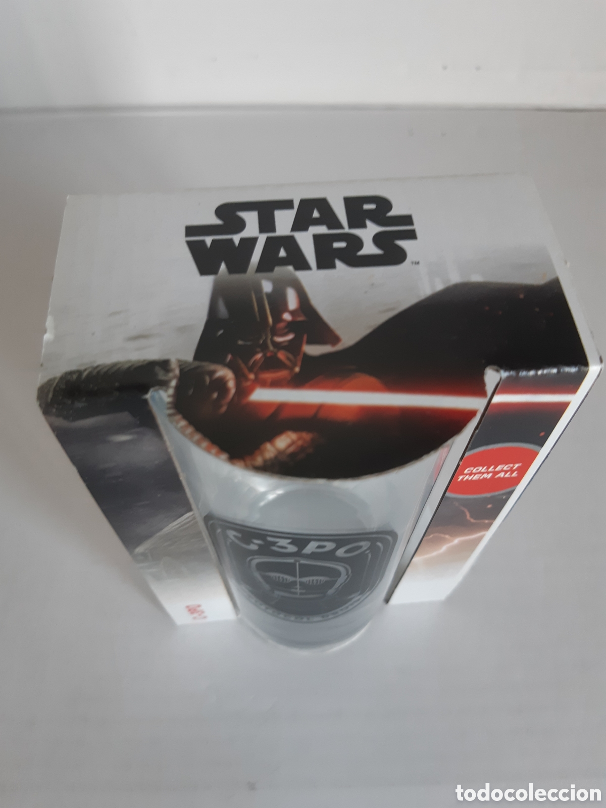 Coleccionismo cromos antiguos: Vaso star wars C-3PO protocol droid. Hipercor - Foto 2