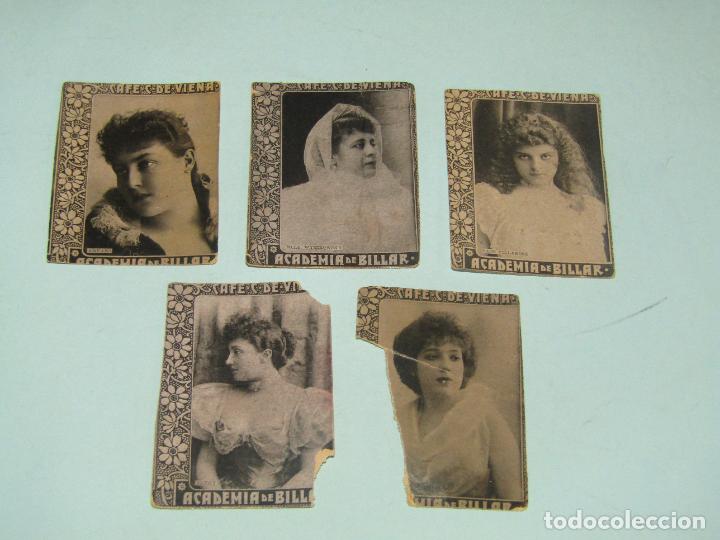 Coleccionismo Cromos antiguos: Antiguas Fototipias de Se&ntilde;oritas Publicidad del CAF&Eacute; VIENA - ACADEMIA DE BILLAR - A&ntilde;os 1920s.
