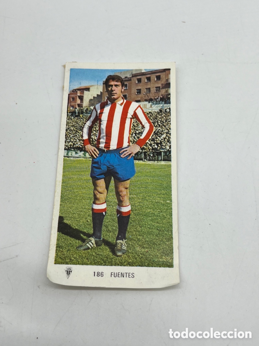 Coleccionismo Cromos antiguos: Fuentes n&ordm; 186 Sporting de Gij&oacute;n Ed. Ruiz Romero liga 1971 1972 71 72 cromo despegado