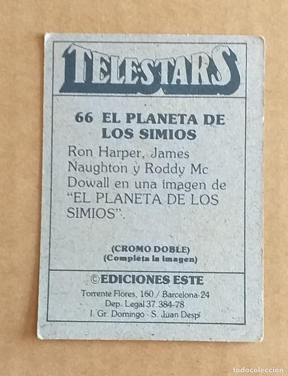 Coleccionismo cromos antiguos: CROMO n&ordm; 66 EL PLANETA DE LOS SIMIOS TELESTARS EDICIONES ESTE 1978. - Foto 3