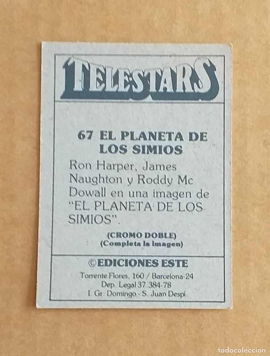Coleccionismo cromos antiguos: CROMO n&ordm; 67 EL PLANETA DE LOS SIMIOS TELESTARS EDICIONES ESTE 1978. - Foto 3