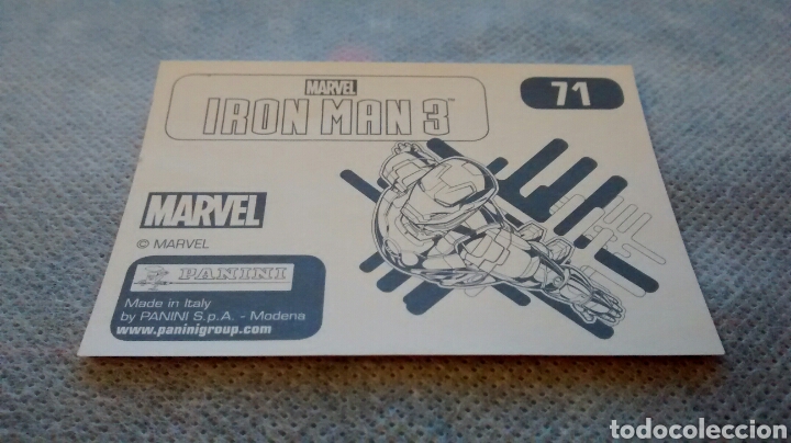 Coleccionismo cromos antiguos: IRON MAN 3 PANINI 71 - Foto 2