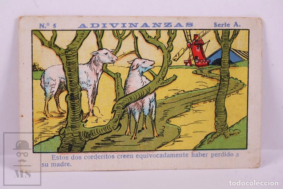 Colecionismo Cromos antigos: Antiguo Cromo Chocolate Hijos Ram&oacute;n Guitart - Adivinanzas N&ordm; 5 - Serie A - Barcelona