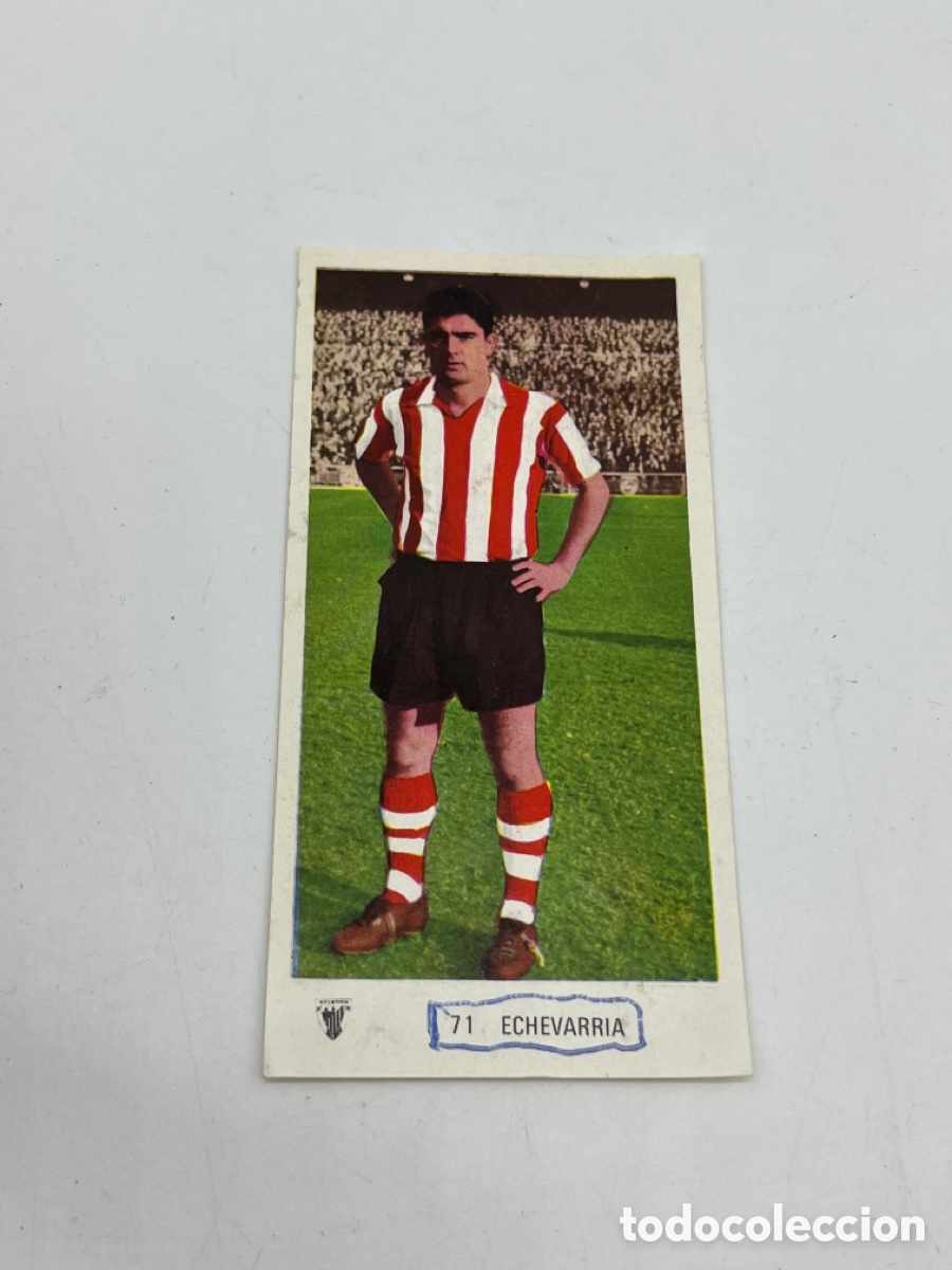 Collectionnisme Cartes &agrave; collectionner anciennes: Echeverria n&ordm; 71 Bilbao Ed. Ruiz Romero liga 1971 1972 71 72 cromo despegado