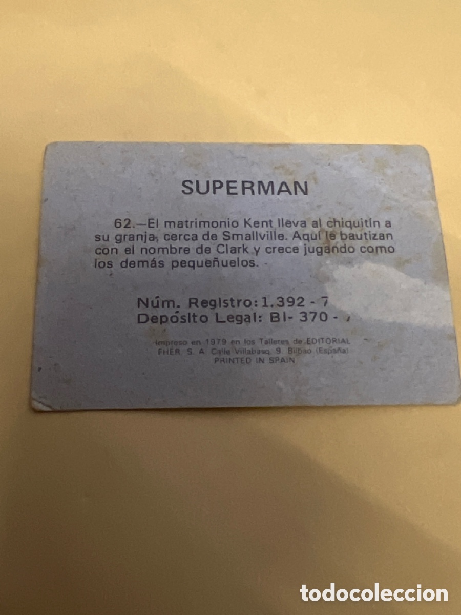 Coleccionismo cromos antiguos: T1/E2/203. CROMO SUPERMAN 62 DESPEGADO - Foto 2