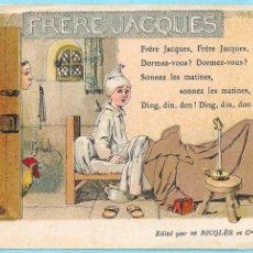 Coleccionismo Cromos antiguos: FRÈRE JACQUES. ALCOOL DE MENTHE RICQLÈS. 85 ANNÉES DE SUCCÉS. H. GERBAULT. IMP ENGELMANN. Lote 401471019