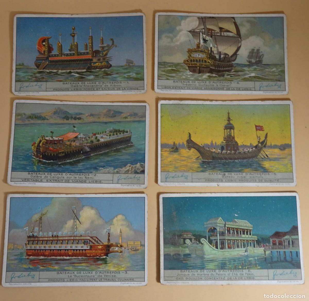 Collectable Antique Stickers: ANTIGUOS CROMOS LIEBIG SERIE DE 6, BATEAUX DE LUXE D&acute;AUTREFOIS, ANTIGUOS BARCOS DE LUJO, VER FOTOS