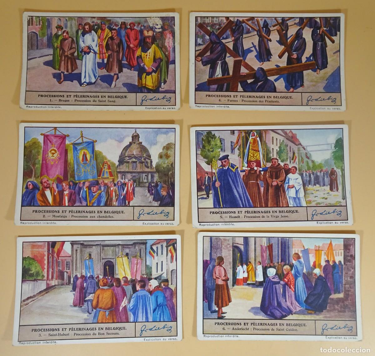 Colecionismo Cromos antigos: ANTIGUOS CROMOS LIEBIG SERIE DE 6, PROCESSIONS ET P&Egrave;LERINAGES EN BELGIQUE, VER FOTOS