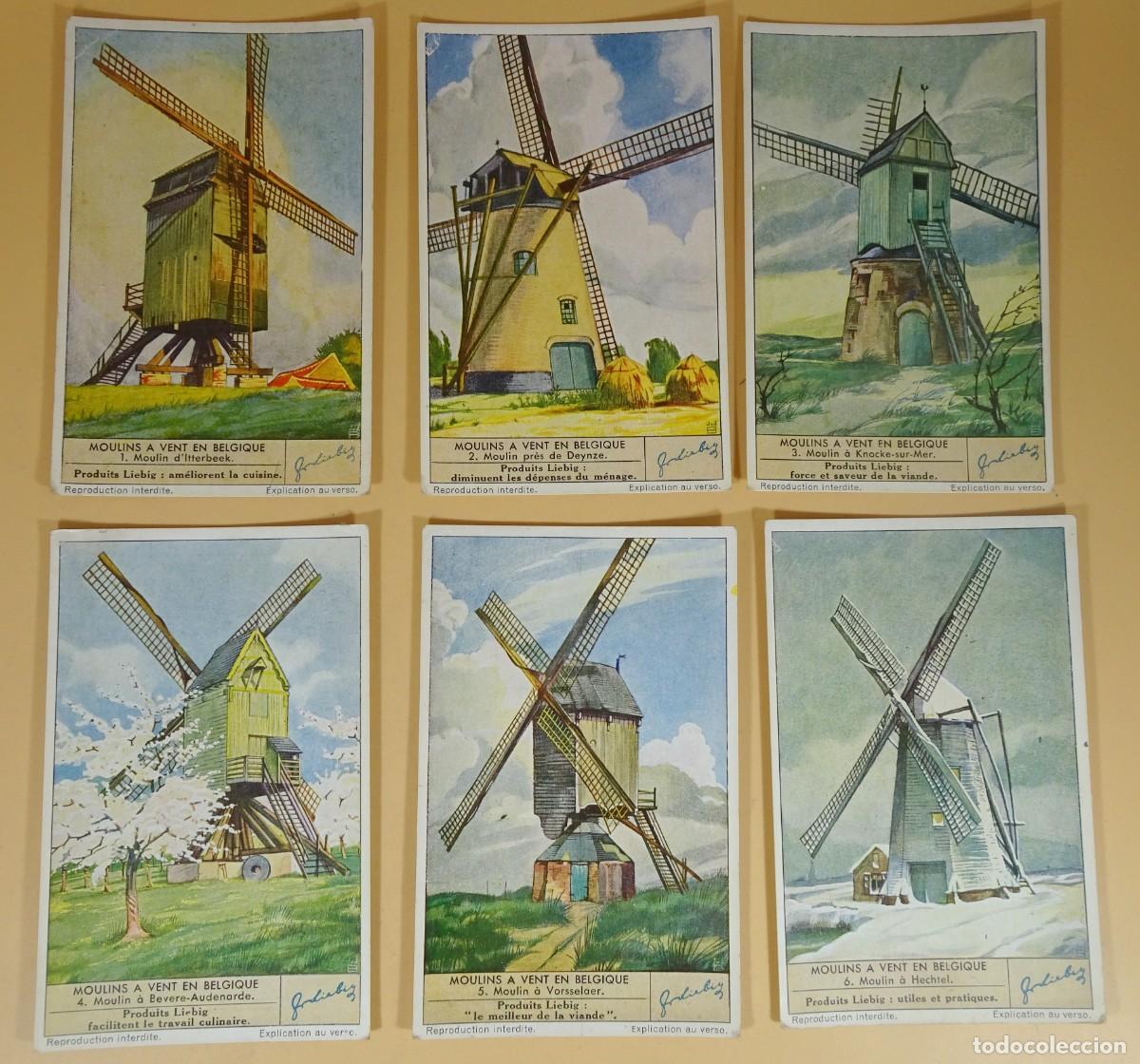 Sammeln alte Sammelbilder: ANTIGUOS CROMOS LIEBIG SERIE DE 6, MOULINS A VENT EN BELGIQUE,MOLINOS DE VIENTO EN B&Eacute;LGICA,VER FOTOS