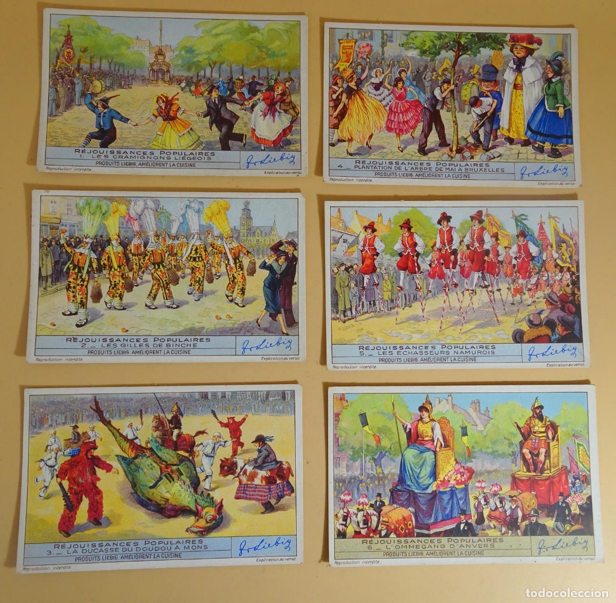Sammeln alte Sammelbilder: ANTIGUOS CROMOS LIEBIG SERIEx6, R&Eacute;JOUISSANCES POPULAIRES,FIESTAS TRADICIONALES POPULARES, VER FOTOS