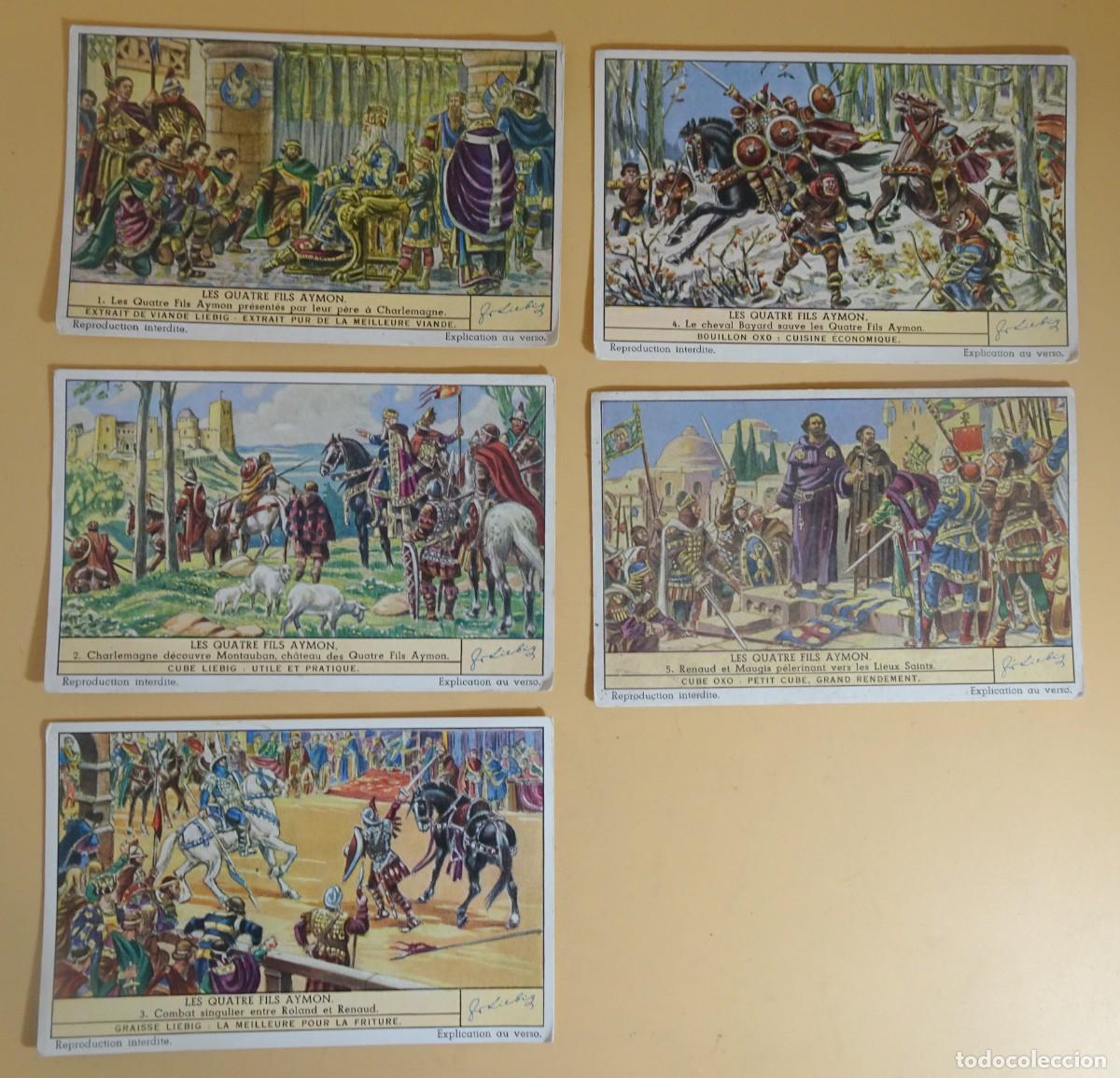 Coleccionismo Cromos antiguos: ANTIGUOS CROMOS LIEBIG SERIE x6,(FALTA EL N&ordm;6) LES QUATRE FILS AYMON , VER FOTOS