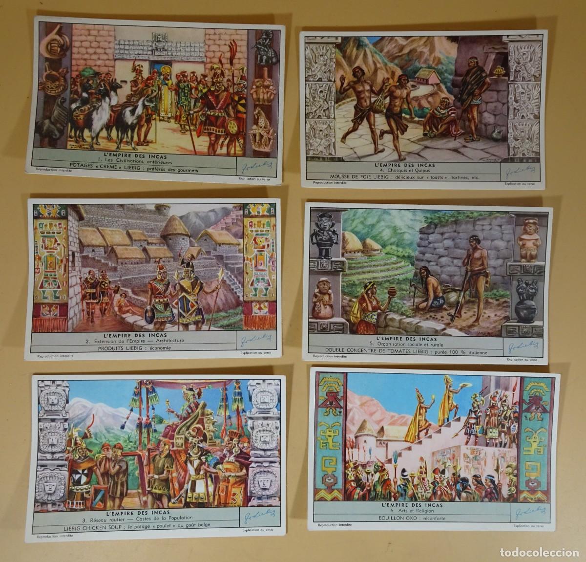 Sammeln alte Sammelbilder: ANTIGUOS CROMOS LIEBIG SERIE x6, L&acute;EMPIRE DES INCAS, EL IMPERIO DE LOS INCAS, VER FOTOS