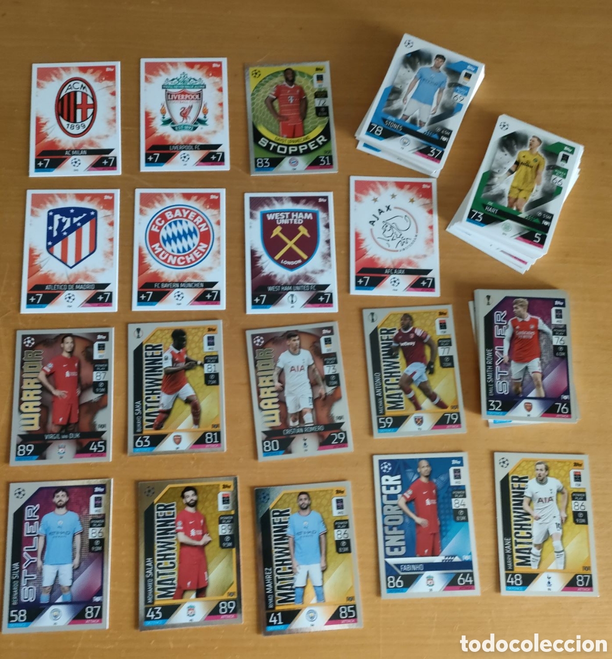 Coleccionismo Cromos antiguos: Lote 92 cards diferentes y 3 repetidas Topps Match Attax UEFA Champions League Europa League 22 23