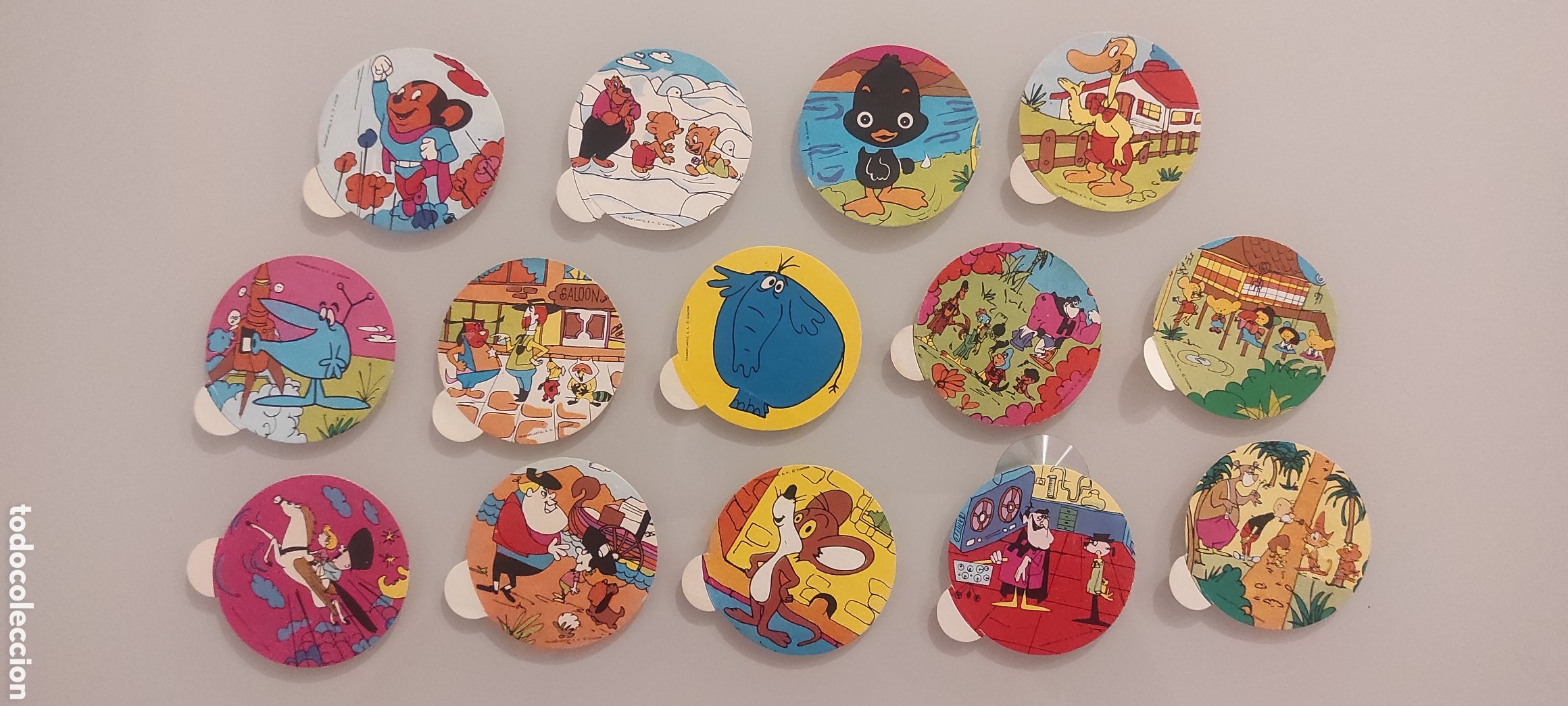 Coleccionismo cromos antiguos: 14 Pegatinas Terrytoons de Danone, S&uacute;per Rat&oacute;n - Foto 1