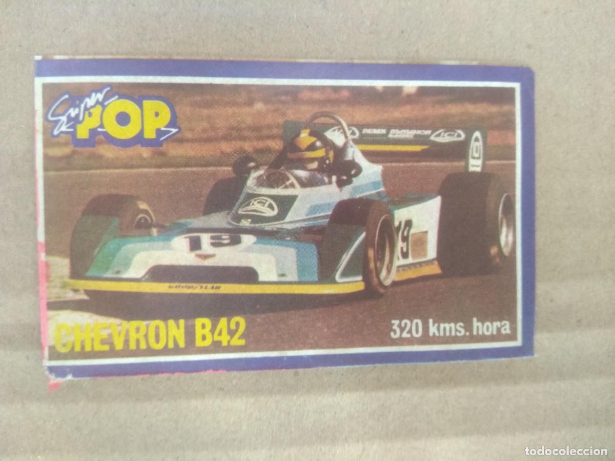 Coleccionismo Cromos antiguos: Antigua Pegatina- cromo Revista Super pop Chevron B 42, no tiene la trasera esta despegada.