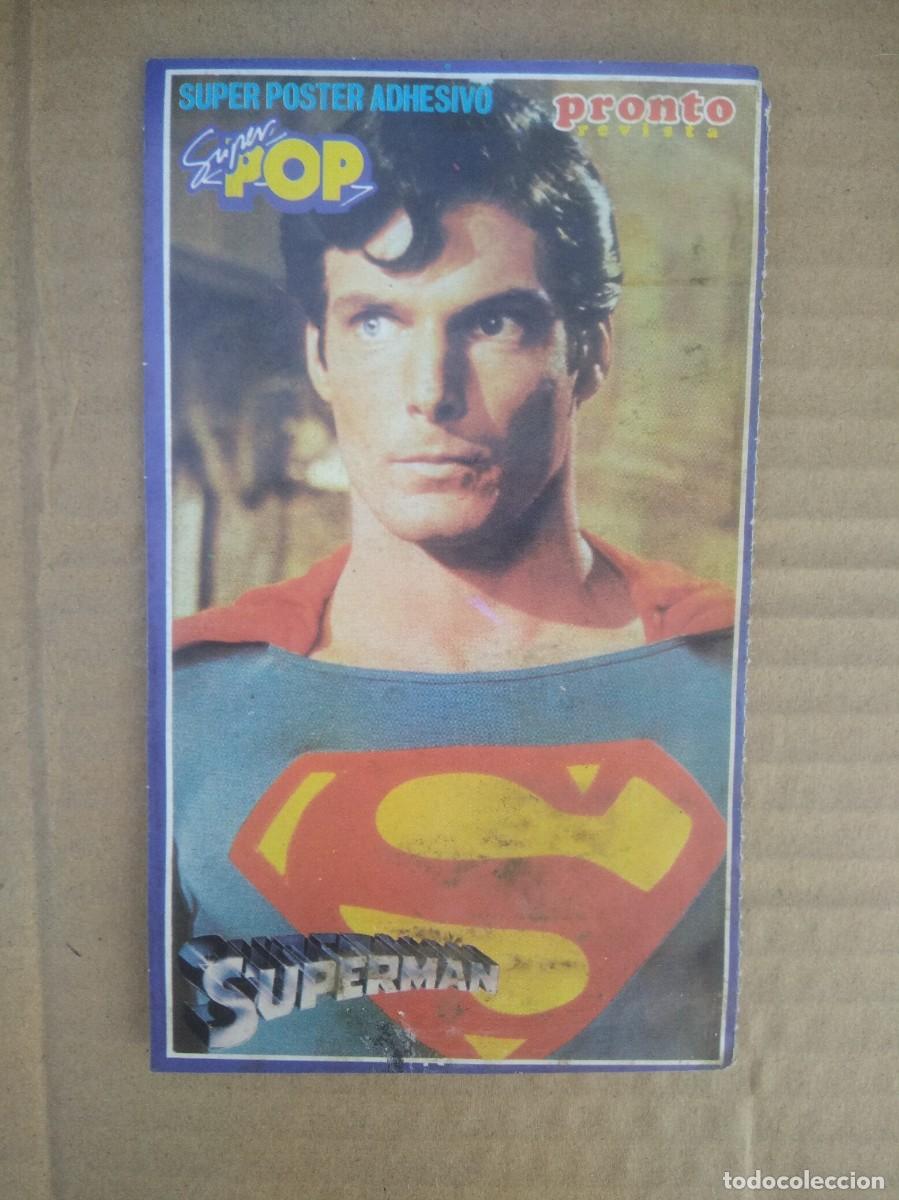 Coleccionismo Cromos antiguos: Antigua Pegatina- cromo Revista Super Pop Superman no tiene la trasera, esta despegada.