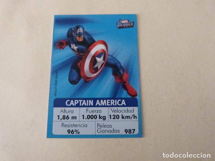 Coleccionismo Cromos antiguos: CROMO DE MARVEL HEROES CAPITAN AMERICA A&Ntilde;O 2009 DEL ALBUM MARVEL HEROES DE CHUPA CHUPS