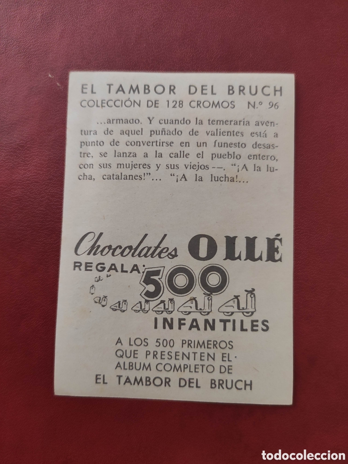 Coleccionismo cromos antiguos: Cromo el tambor del Bruch n.96 chocolates Oll&eacute; - Foto 2