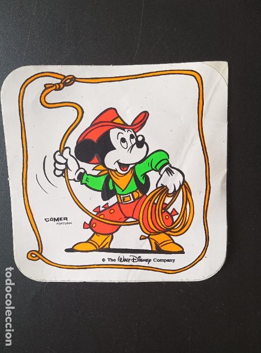 Colecionismo Cromos antigos: RATON MICKEY VAQUERO - PEGATINA COMER