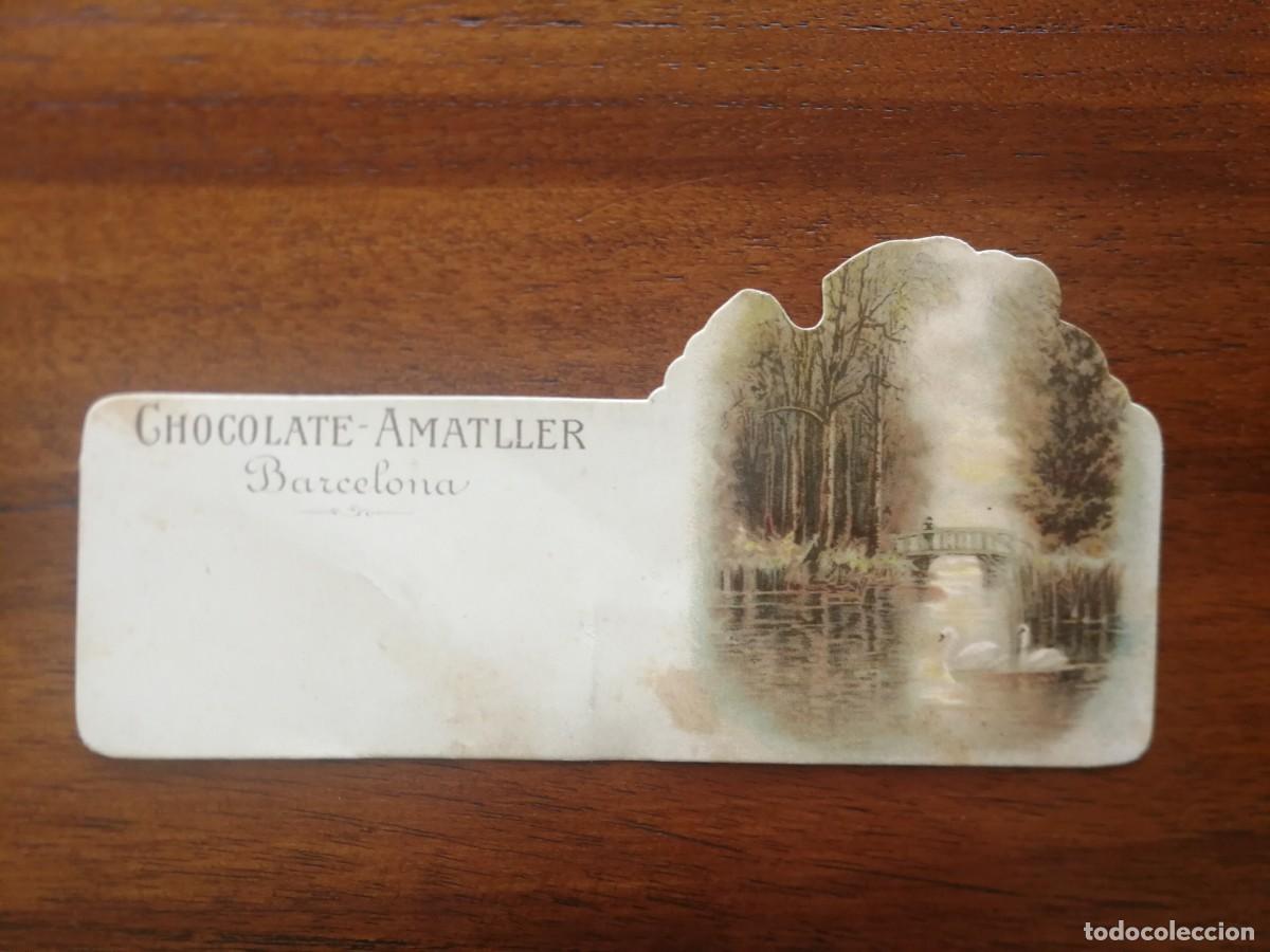 Colecionismo Cromos antigos: ANTIGUO CROMO DE CHOCOLATE AMATLLER DE BARCELONA - TIPO PUNTO DE LIBRO ( 11,90 cm x 5,8 cm ) CISNES