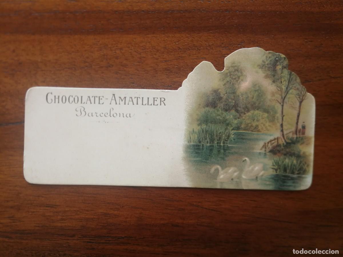 Sammeln alte Sammelbilder: ANTIGUO CROMO DE CHOCOLATE AMATLLER DE BARCELONA - TIPO PUNTO DE LIBRO ( 11,90 cm x 5,8 cm ) CISNES