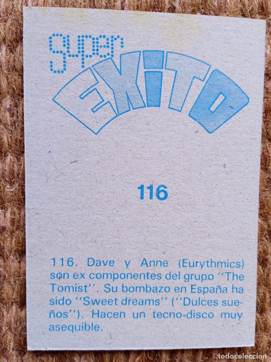 Coleccionismo cromos antiguos: EURYTHMICS - SUPER EXITO - N&ordm; 116 - nunca pegado - Foto 2