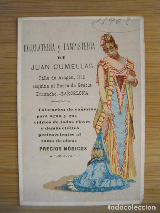 Coleccionismo Cromos antiguos: BARCELONA-HOJALATERIA Y LAMPISTERIA DE JUAN CUMELLAS-CROMO ANTIGUO-VER FOTOS-(102.748)