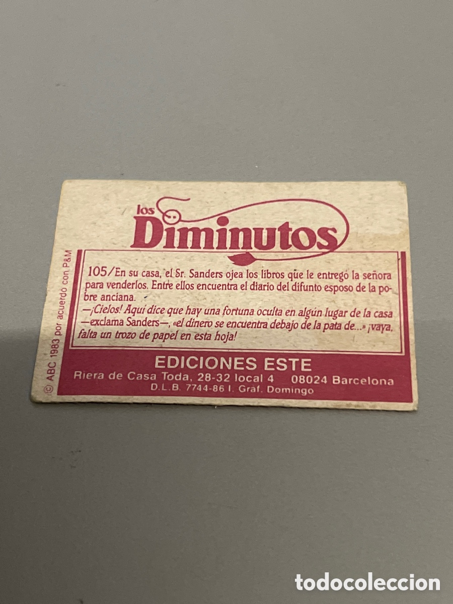 Coleccionismo cromos antiguos: T1/E2/578. CROMO LOS DIMINUTOS 105 - Foto 2