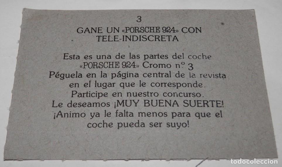 Coleccionismo cromos antiguos: CROMO TELE INDISCRETA COCHES N&ordm;7 - Foto 2