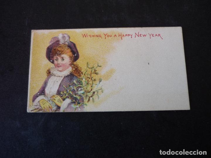 Coleccionismo cromos antiguos: CROMO MUJER CON MUERDAGO SIGLO XIX