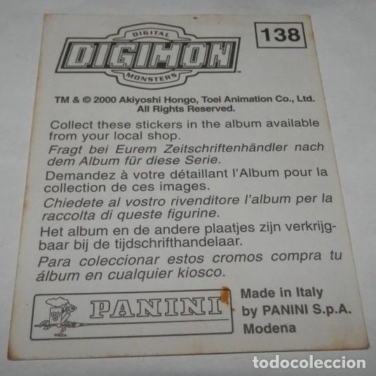 Coleccionismo cromos antiguos: CROMO -DIGIMON PANINI-2000-N&ordm;138 - Foto 2