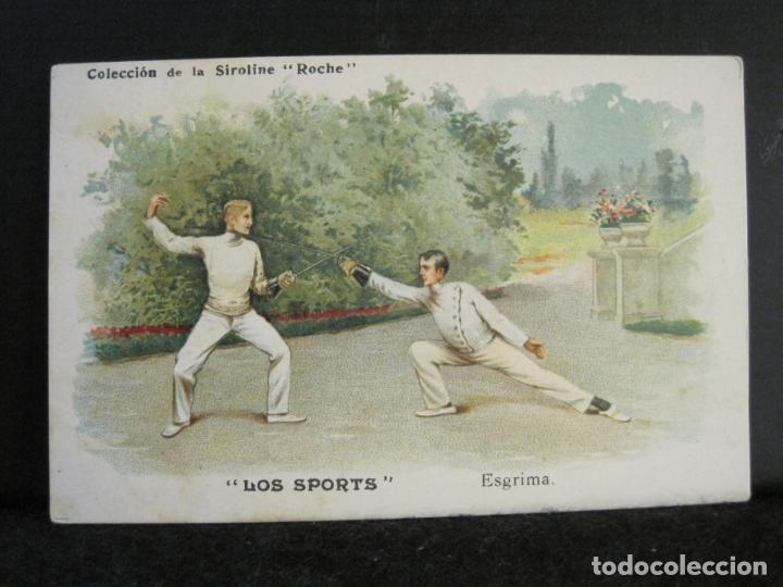 Coleccionismo Cromos antiguos: LA SIROLINE ROCHE-LOS SPORTS-ESGRIMA-CROMO ANTIGUO-VER FOTOS-(103.076)