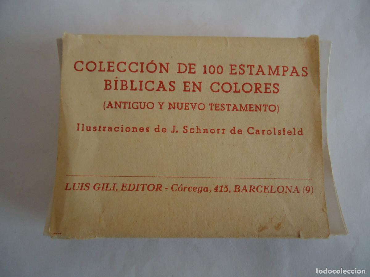 Coleccionismo Cromos antiguos: COLECCION DE CROMOS COMPLETA DE 100 ESTAMPAS BIBLICAS DE COLORES. ANTIGUA