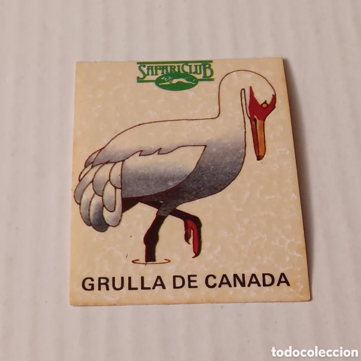 Coleccionismo Cromos antiguos: Cromo adhesivo Club safari Gran Quiniela del mundo animal Grulla de Canad&aacute;