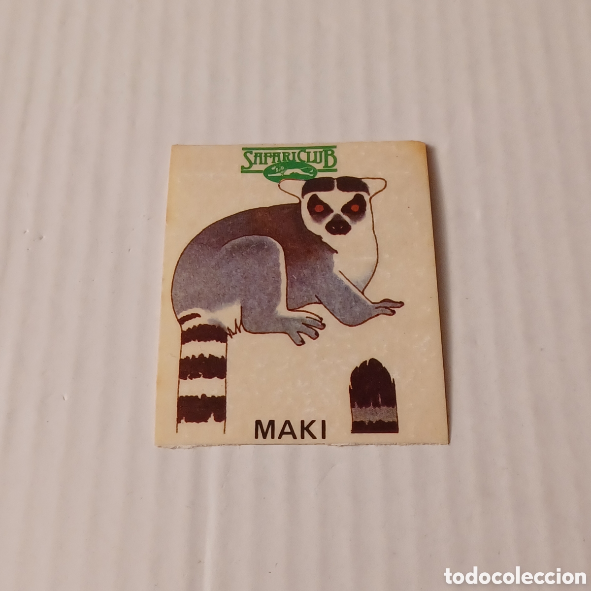 Coleccionismo Cromos antiguos: Cromo adhesivo a&ntilde;os 80 Club Safari LA Gran Quiniela del mundo animal Maki