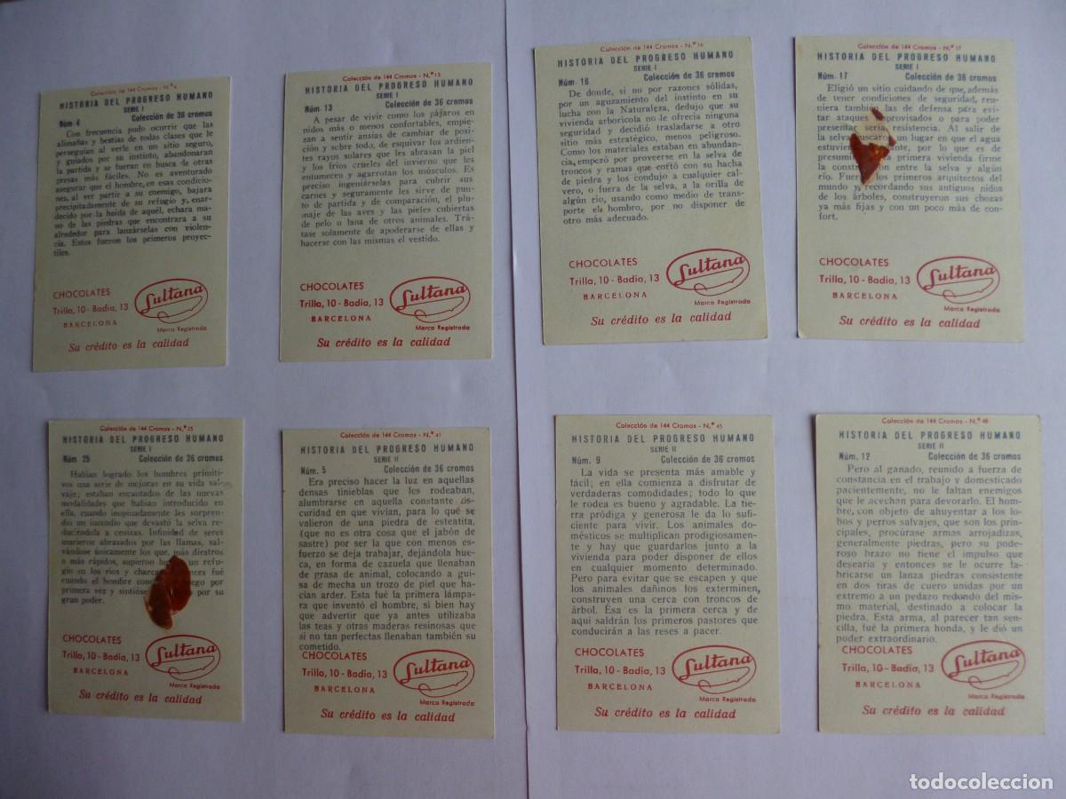 Coleccionismo cromos antiguos: Cromos. Historia del progreso humano. Chocolates Sultana. - Foto 2