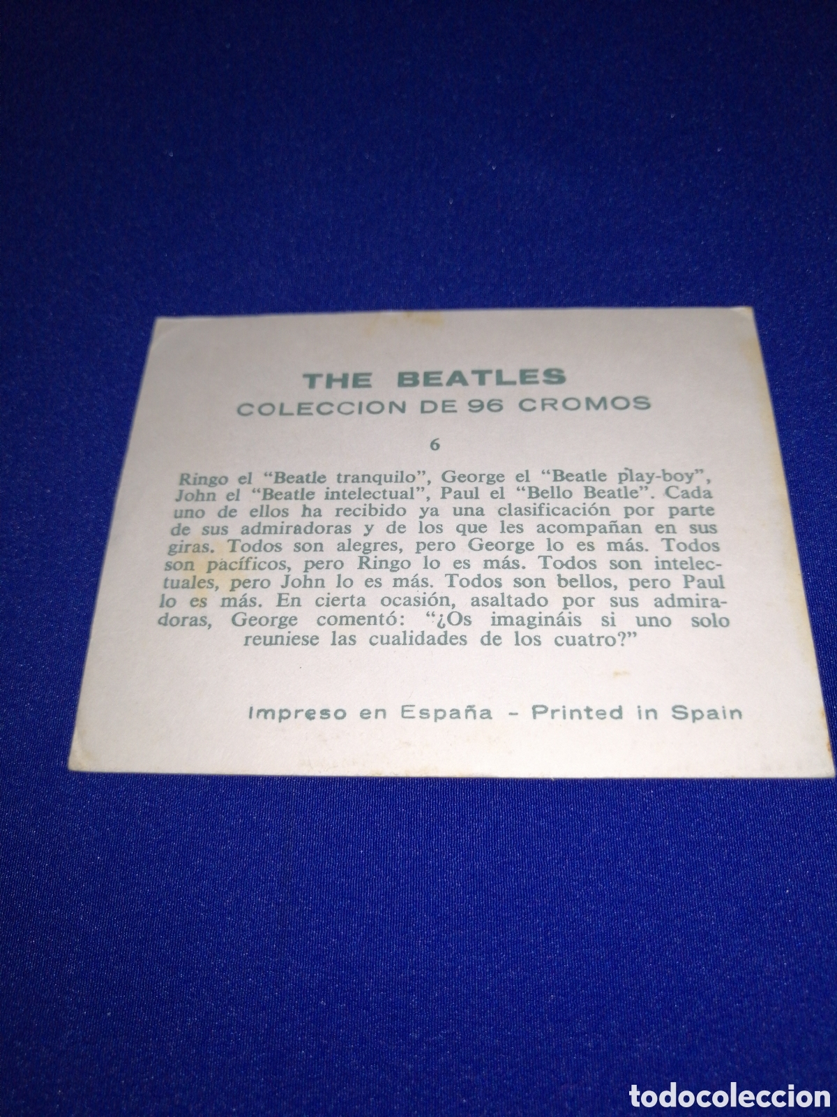 Coleccionismo cromos antiguos: THE BEATLES N&Uacute;MERO 6 - Foto 2