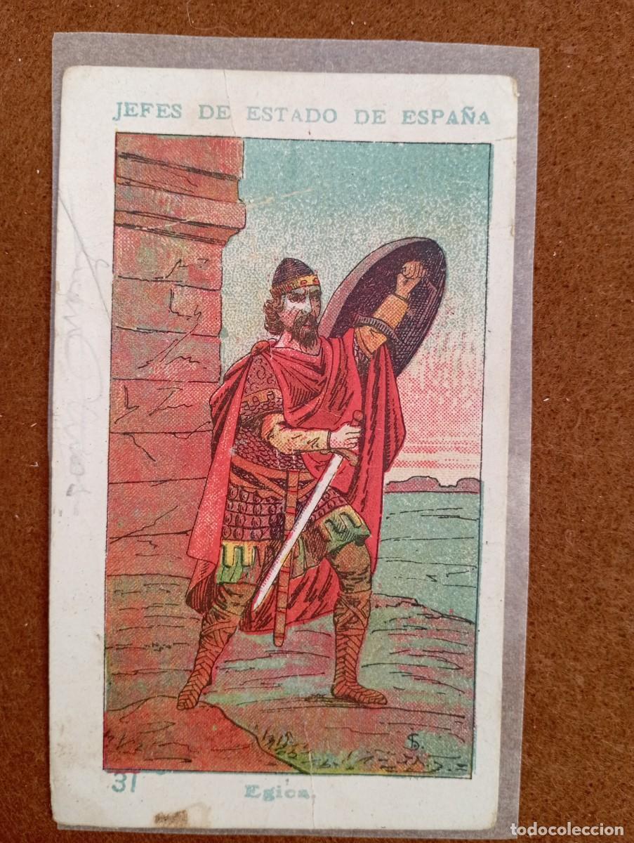 Collectionnisme Cartes &agrave; collectionner anciennes: cromo n&uacute;mero 31 Egica de los reyes de Espa&ntilde;a. chocolates amatller. 13x7 cm32