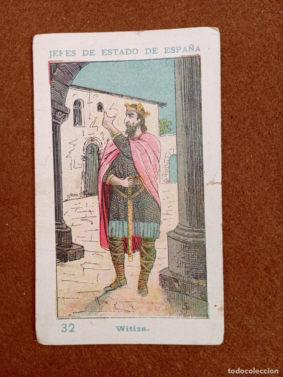 Collectionnisme Cartes &agrave; collectionner anciennes: cromo n&uacute;mero 32 Witiza de los reyes de Espa&ntilde;a. chocolates amatller. 13x7 cm