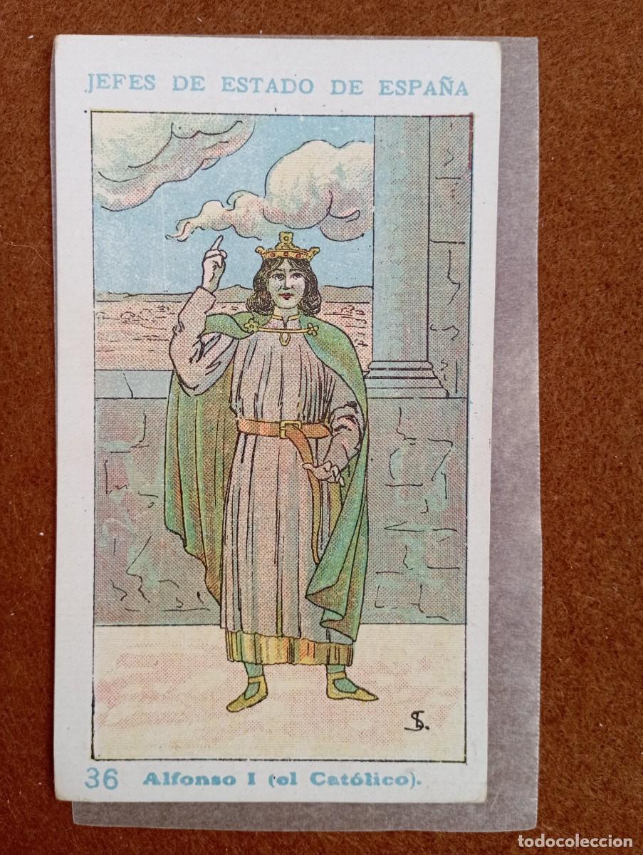 Colecionismo Cromos antigos: cromo n&uacute;mero 36 Alfonso I El Cat&oacute;lico de los reyes de Espa&ntilde;a. chocolates amatller. 13x7 cm