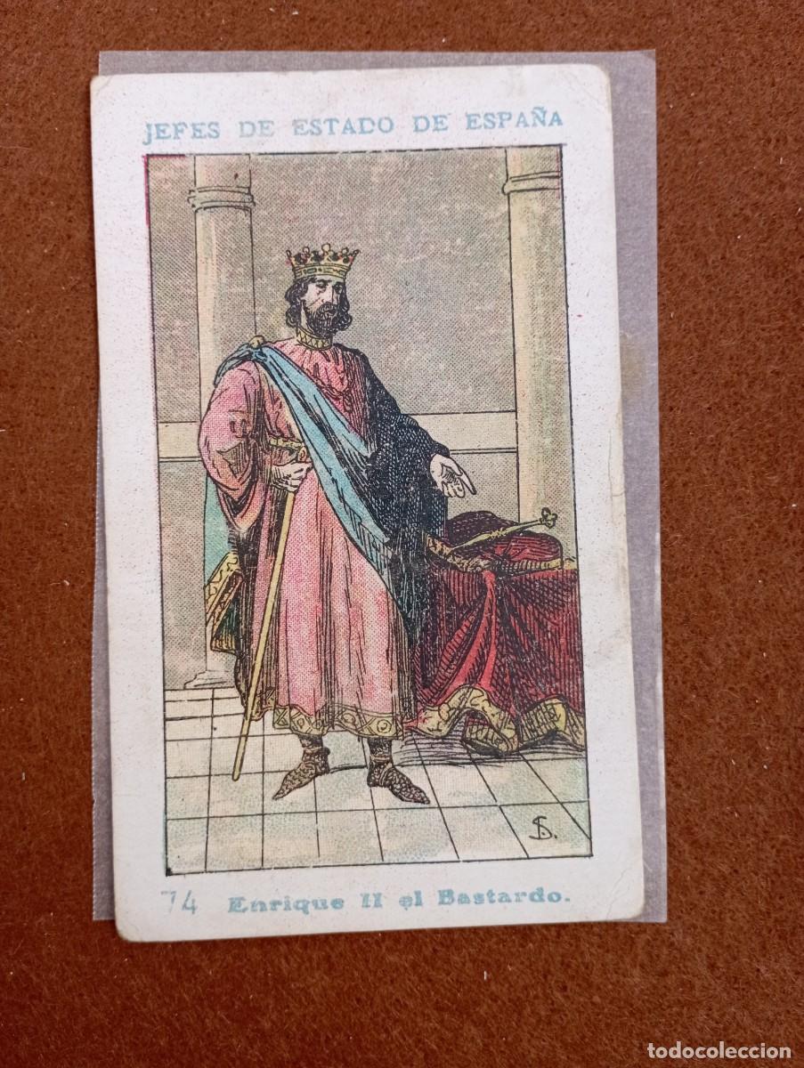 Sammeln alte Sammelbilder: cromo n&uacute;mero 74 Enrique II el bastardo de los reyes de Espa&ntilde;a. chocolates amatller. 13x7 cm