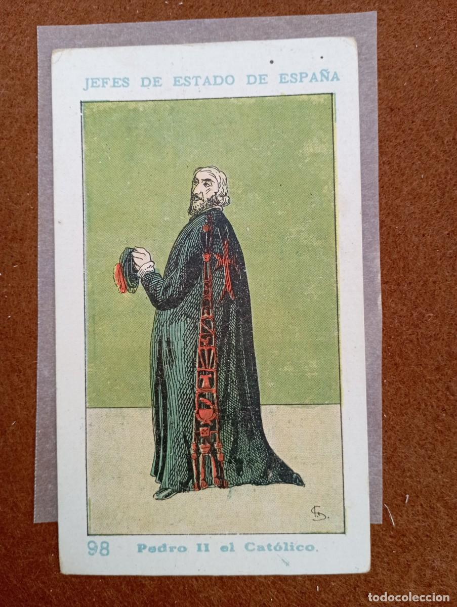 Collectable Antique Stickers: cromo n&uacute;mero 98 Pedro II el cat&oacute;lico de los reyes de Espa&ntilde;a. chocolates amatller. 13x7 cm