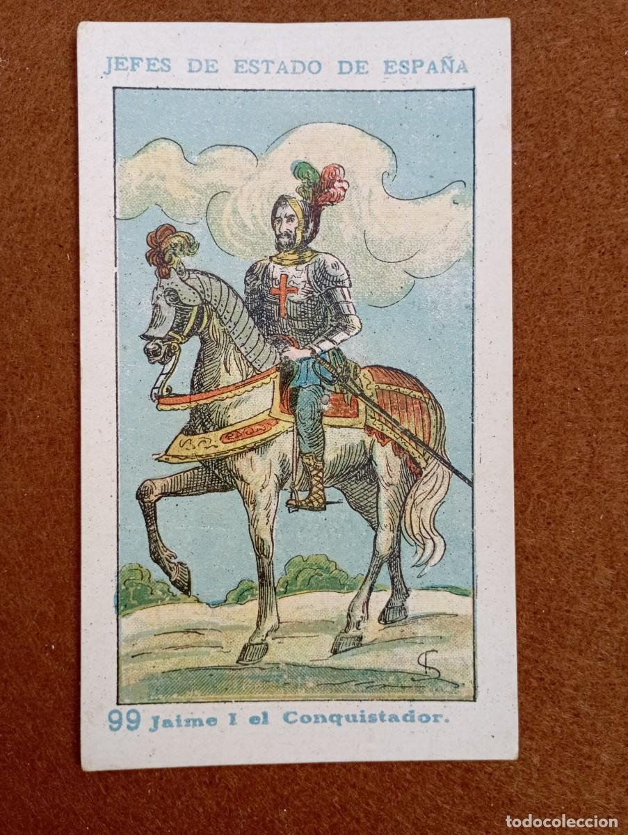 Collectable Antique Stickers: cromo n&uacute;mero 99 Jaime I el conquistador de los reyes de Espa&ntilde;a. chocolates amatller. 13x7 cm