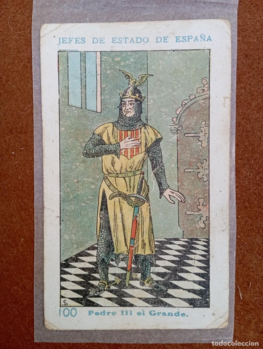 Collectable Antique Stickers: cromo n&uacute;mero 100 Pedro III el grande de los reyes de Espa&ntilde;a. chocolates amatller. 13x7 cm
