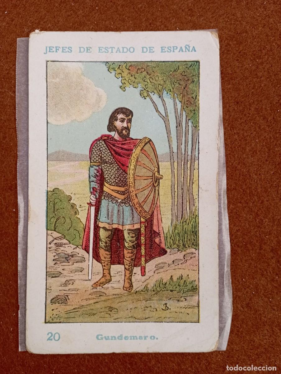Coleccionismo Cromos antiguos: cromo n&uacute;mero 20 Gundemaro de los reyes de Espa&ntilde;a. chocolates amatller. 13x7 cm