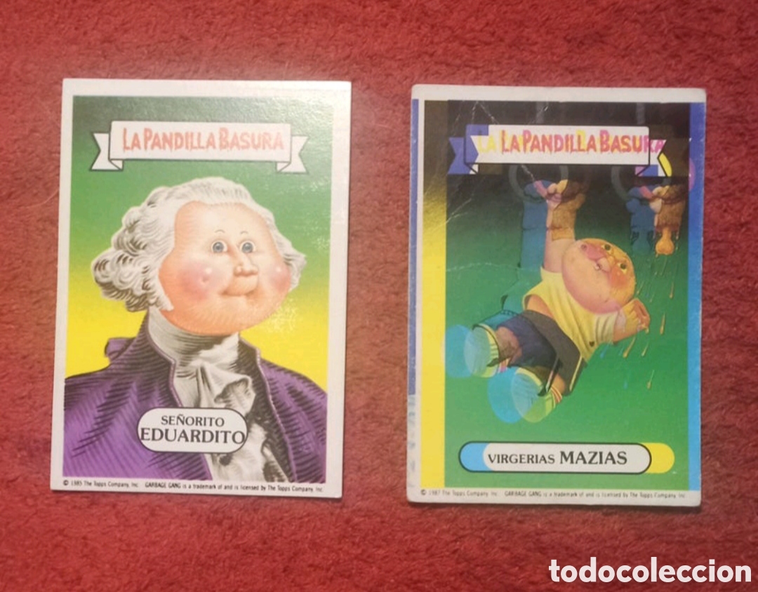 Coleccionismo cromos antiguos: Pandilla basura 2 cromos error impresion - Foto 1
