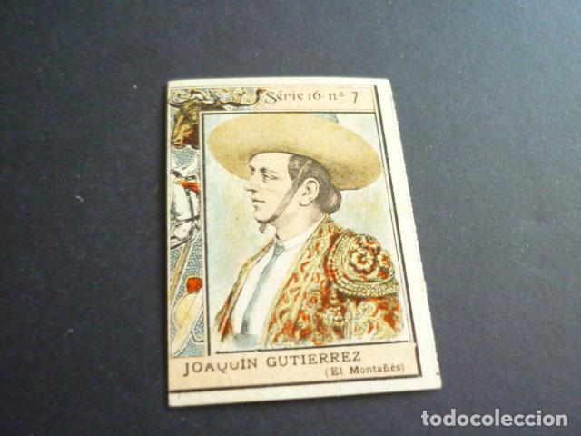 Coleccionismo cromos antiguos: JOAQUIN GUTIERREZ EL MONTA&Ntilde;ES PICADOR TOREO CROMO CAJA DE CERILLAS SIGLO XIX