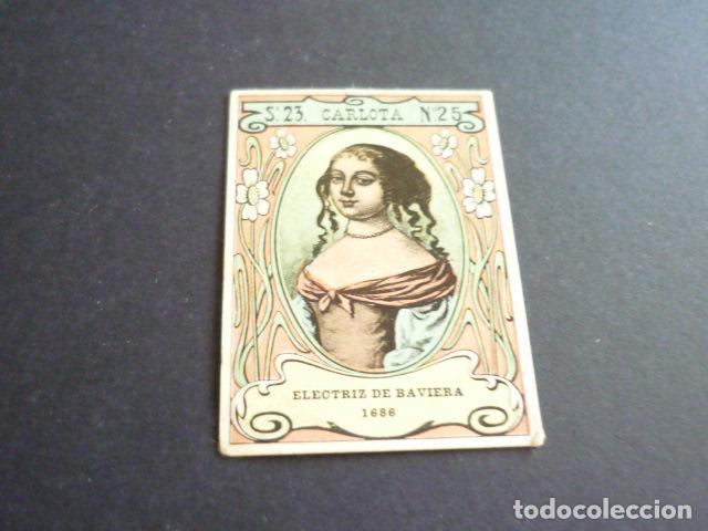 Collectionnisme Cartes &agrave; collectionner anciennes: CARLOTA ELECTRIZ DE BAVIERA CROMO CAJA DE CERILLAS SIGLO XIX