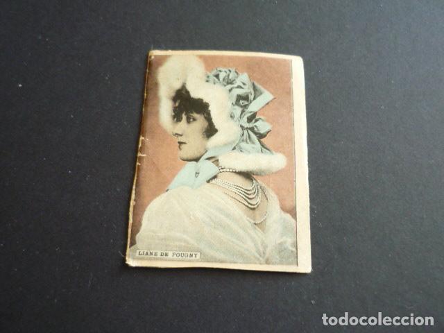 Coleccionismo Cromos antiguos: LIANE DE POUGNY ARTISTA CANTANTE CROMO CAJA DE CERILLAS SIGLO XIX