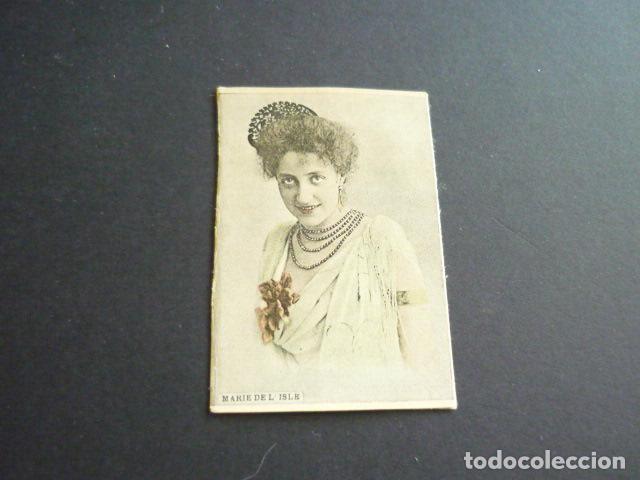 Sammeln alte Sammelbilder: MARIE DE L&acute;ISLE ARTISTA CANTANTE CROMO CAJA DE CERILLAS SIGLO XIX
